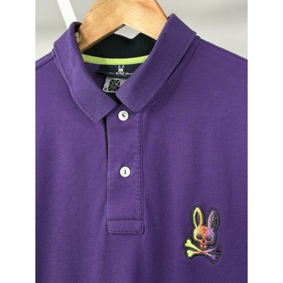 Psycho Bunny Purple Polo Short Sleeve Shirt Men’s Small Pima Cotton - Picture 2 of 14